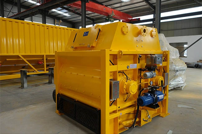 Factory Price 2cbm Double Shaft Horizontal Type Concrete Mixer with Lift